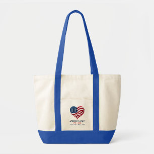 America 250th Anniversary Flag Heart Tote Bag