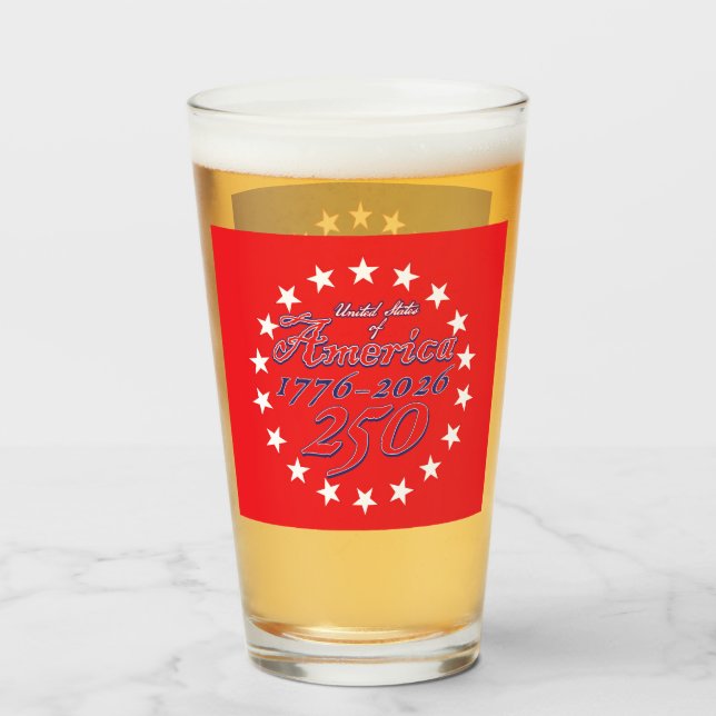 America 250th Anniversary Glass (Back Filled)