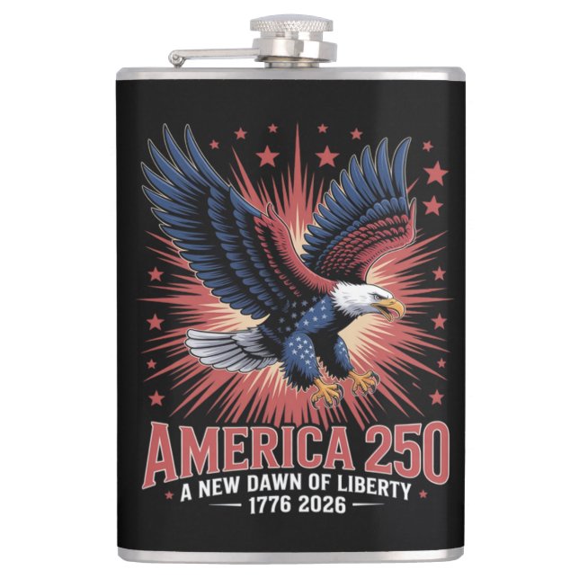 America 250th Anniversary Hip Flask (Front)