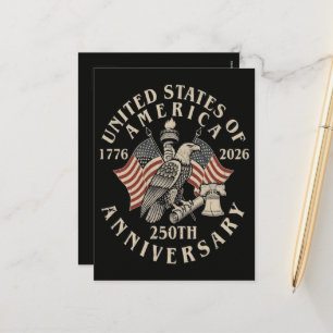America 250th Anniversary Holiday Postcard