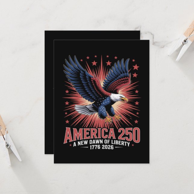 America 250th Anniversary  Invitation (Front/Back In Situ)