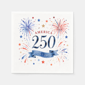 America 250th Anniversary Napkins, 4th of July Napkin