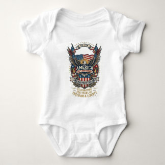 America 250th Anniversary Patriotic 1776 Freedom  Baby Bodysuit