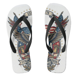 America 250th Anniversary Patriotic 1776 Freedom  Jandals