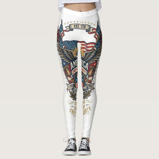 America 250th Anniversary Patriotic 1776 Freedom  Leggings