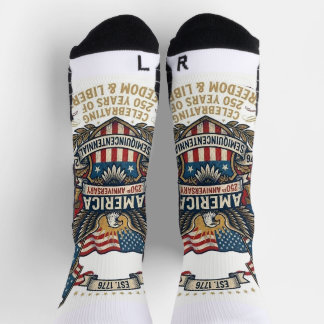 America 250th Anniversary Patriotic 1776 Freedom  Socks