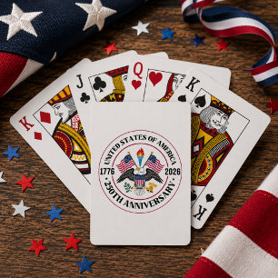 America 250th Anniversary Patriotic Eagle Emblem Playing Cards