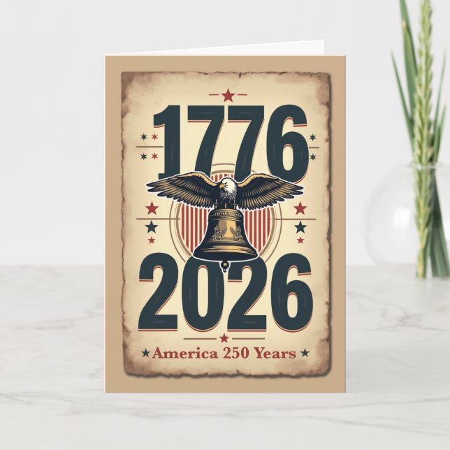 America 250th Anniversary Patriotic Historic  Holiday Card (Front)