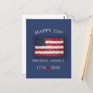 America 250th Anniversary Patriotic July 4th Postcard