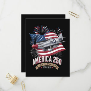 America 250th Anniversary Plane Invitation Postcard