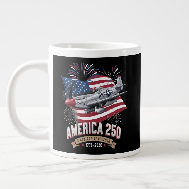 America 250th Anniversary Plane Large Coffee Mug (Left)
