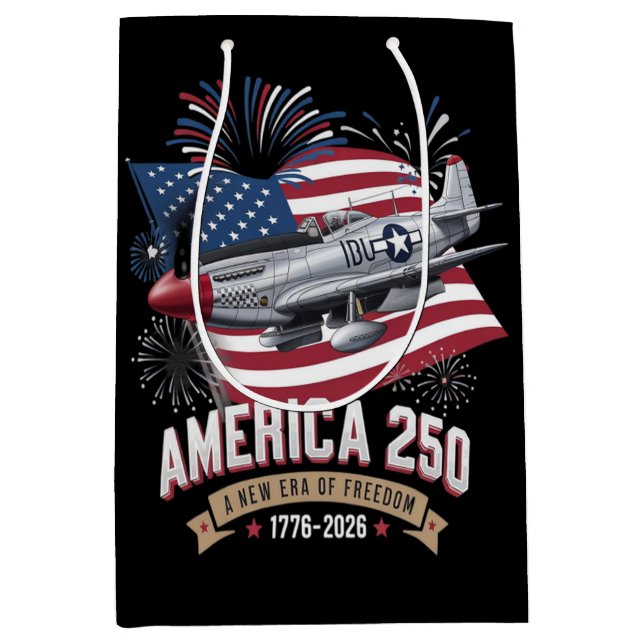 America 250th Anniversary Plane Medium Gift Bag (Front)