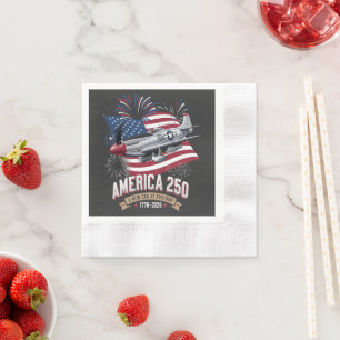 America 250th Anniversary Plane Napkin