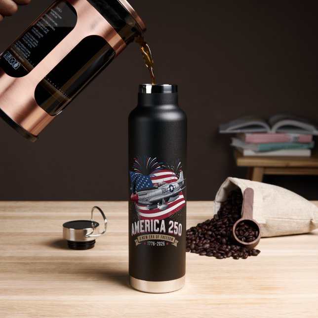 America 250th Anniversary Plane Water Bottle (Coffee (Rotated))