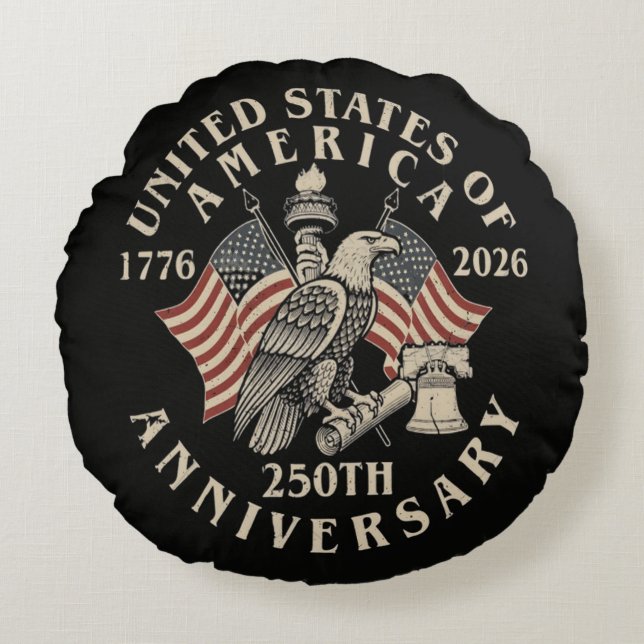 America 250th Anniversary Round Cushion (Front)