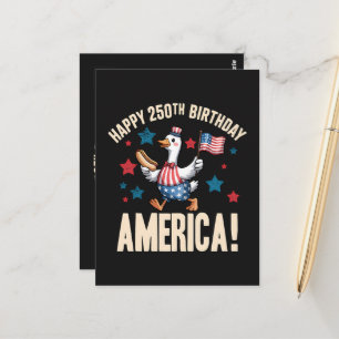 America 250Th Anniversary Silly Patriotic Goose Postcard