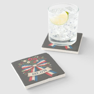 America 250th Anniversary Stone Coaster