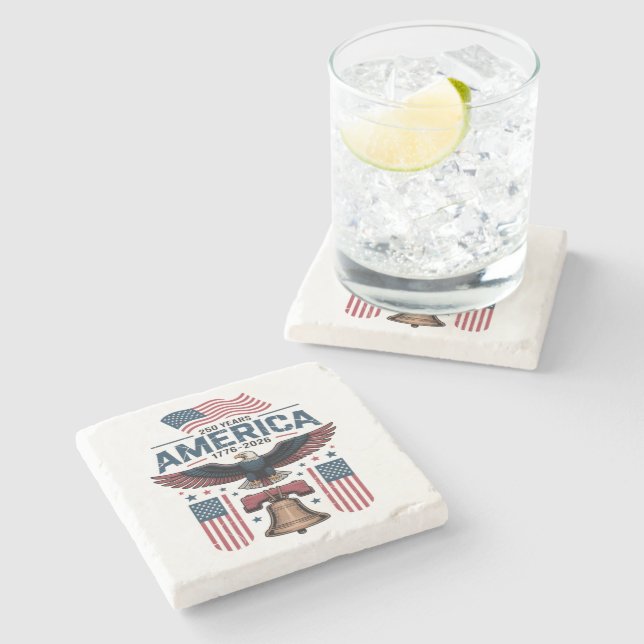 america 250th anniversary stone coaster (Side)