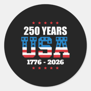 America 250th Anniversary Usa Flag Patriotic 4th O Classic Round Sticker