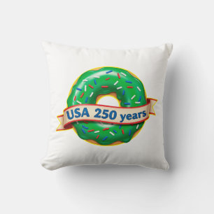 America 250th anniversary USA with sweet doughnut Cushion