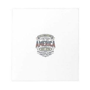 America 250th Anniversary Vintage Patriotic Shirt  Notepad