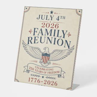 America 250th Family Reunion 4th of July 2026 Welc Pedestal Sign