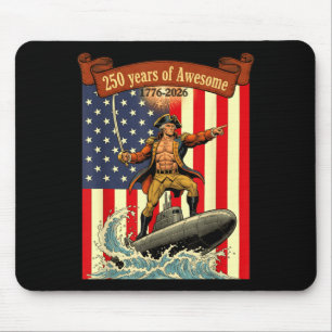 America 250th Funny George Washington Riding Mouse Pad