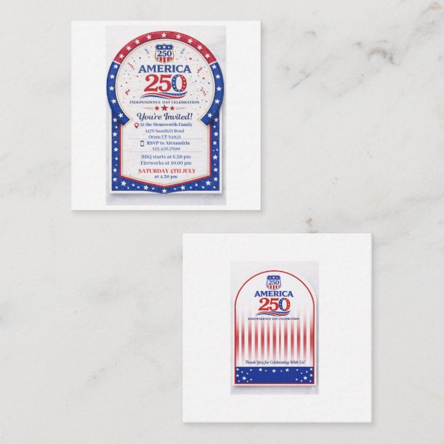 America 250th Independence Day Celebration Enclosure Card (Front/Back)