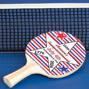 America 250th Independence Day Semiquincentennial Ping Pong Paddle
