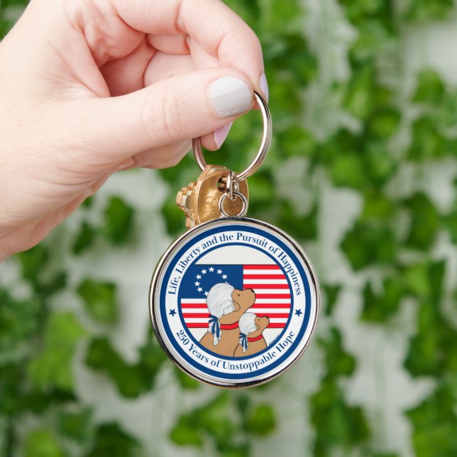 America 250th Paw, Patriots and Preamble  Key Ring (Hand)