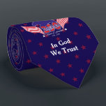 America 250th-Spirit of Freedom-Blue-Red Stars Tie<br><div class="desc">The United States will celebrate its 250th anniversary of independence on July 4,  2026,  and this design is a fantastic choice to celebrate! You can edit the text: In God We Trust. This design is available on a blue,  red,  and purple background,  with and without the tiling stars.</div>