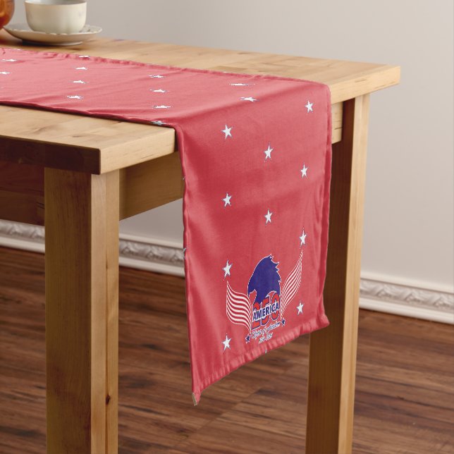 America 250th-Spirit of Freedom-On Red Short Table Runner (In Situ)