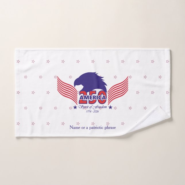America 250th-Spirit of Freedom-  On White Bath Towel Set (Hand Towel)