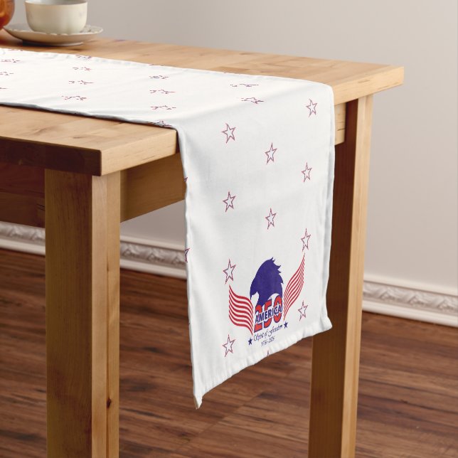 America 250th-Spirit of Freedom-On White Short Table Runner (In Situ)