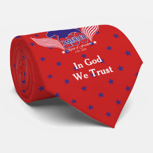 America 250th-Spirit of Freedom-Red-Blue Stars  Tie