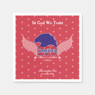 America 250th-Spirit of Freedom-Red-Editable Text Napkin