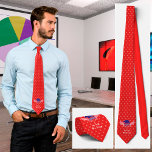 America 250th-Spirit of Freedom-Red-White Stars  Tie<br><div class="desc">The United States will celebrate its 250th anniversary of independence on July 4,  2026,  and this design is a fantastic choice to celebrate! You can edit the text: In God We Trust. This design is available on a blue,  red,  and purple background,  with and without the tiling stars.</div>