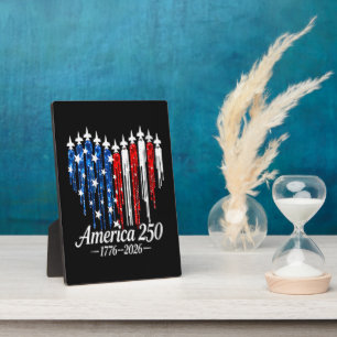 America 250th Years Heart Flag Plaque