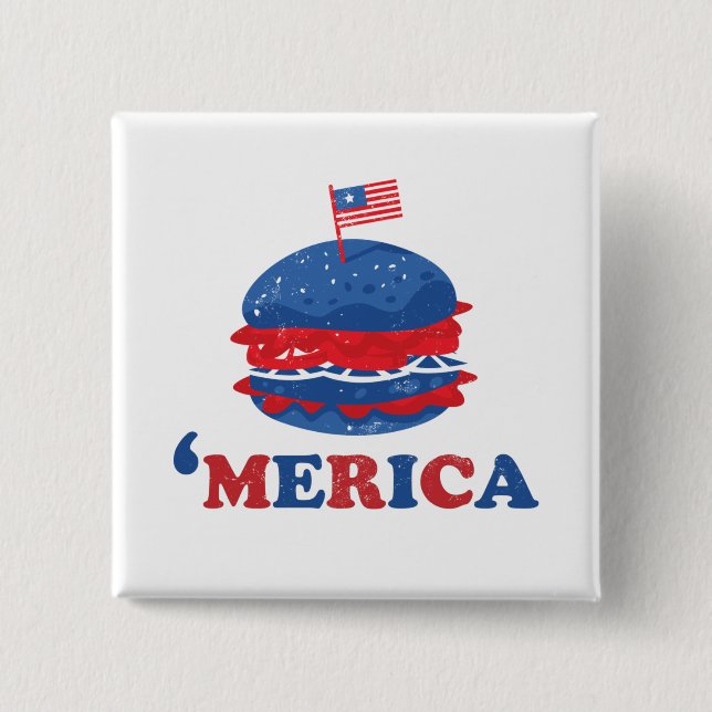 America 4th Of July 15 Cm Square Badge (Front)