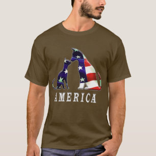 America 4th of July Dog cat Lovers Patriotic T-Shirt