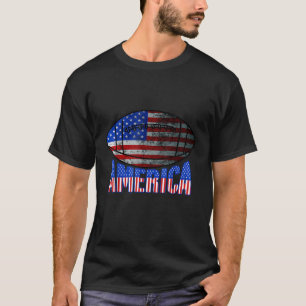 America 4th of July Eagle Patriotic American Footb T-Shirt