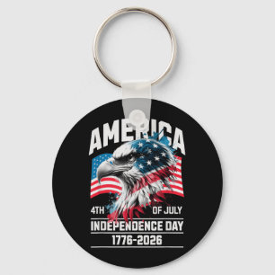 America 4TH of July Independence Day 1776-2026 Key Ring