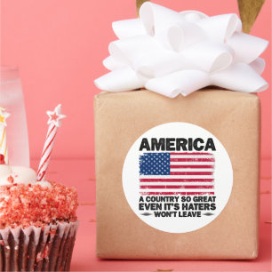 America A Country So Great Usa Flag Veterans Day Classic Round Sticker