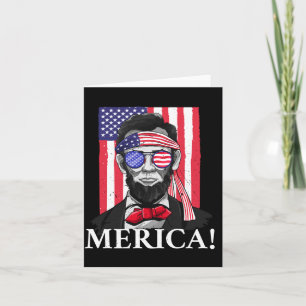 America _ Abe Lincoln 4th Of July Men Boys Gift Card