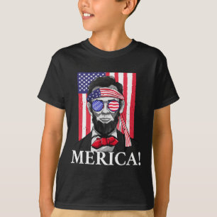 America _ Abe Lincoln 4th Of July Men Boys Gift T-Shirt