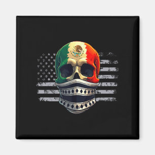America American Mexican Pride Flag Mexico Roots H Magnet