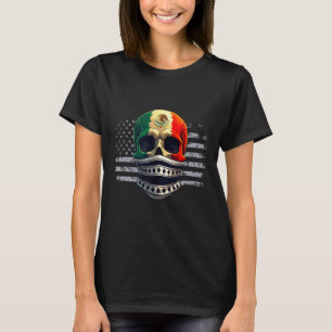 America American Mexican Pride Flag Mexico Roots H T-Shirt