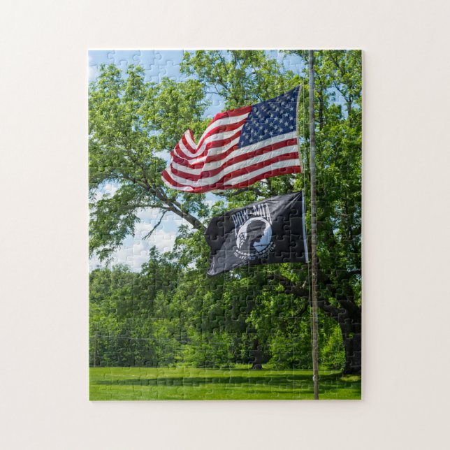 America And POW Flags Jigsaw Puzzle (Vertical)