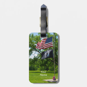 America And POW Flags Luggage Tag