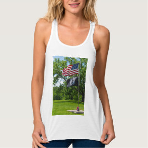 America And POW Flags Singlet